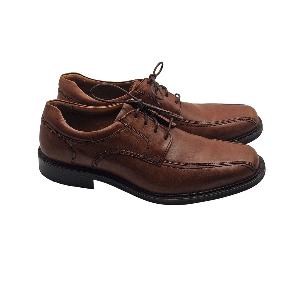 Johnston & Murphy Tabor Run Off Lace Up 11 Tan Calfskin Leather Business Classic
